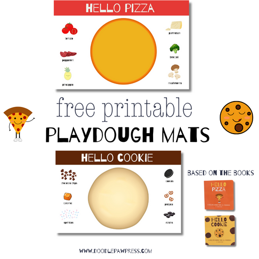 Free Printable Pizza and Cookie Playdough Mats