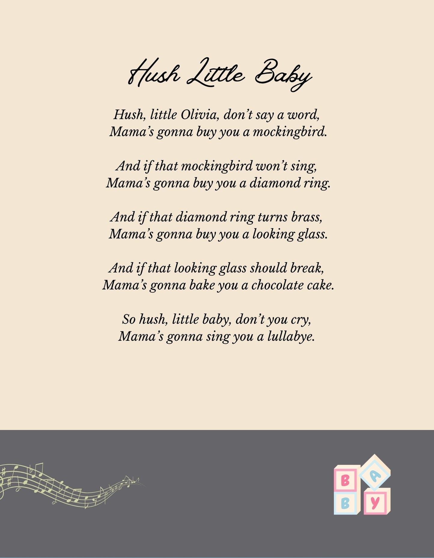Personalized Lullabies & Nursery Rhymes Book