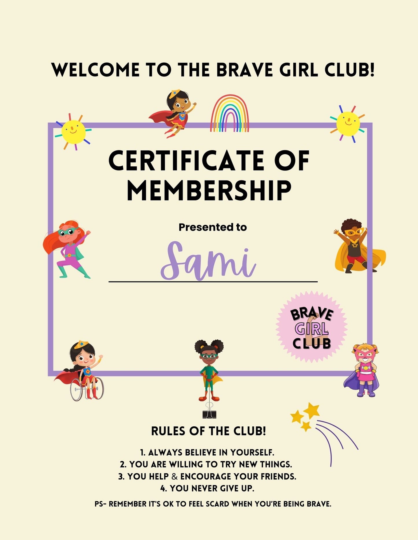 Personalized Brave Girl