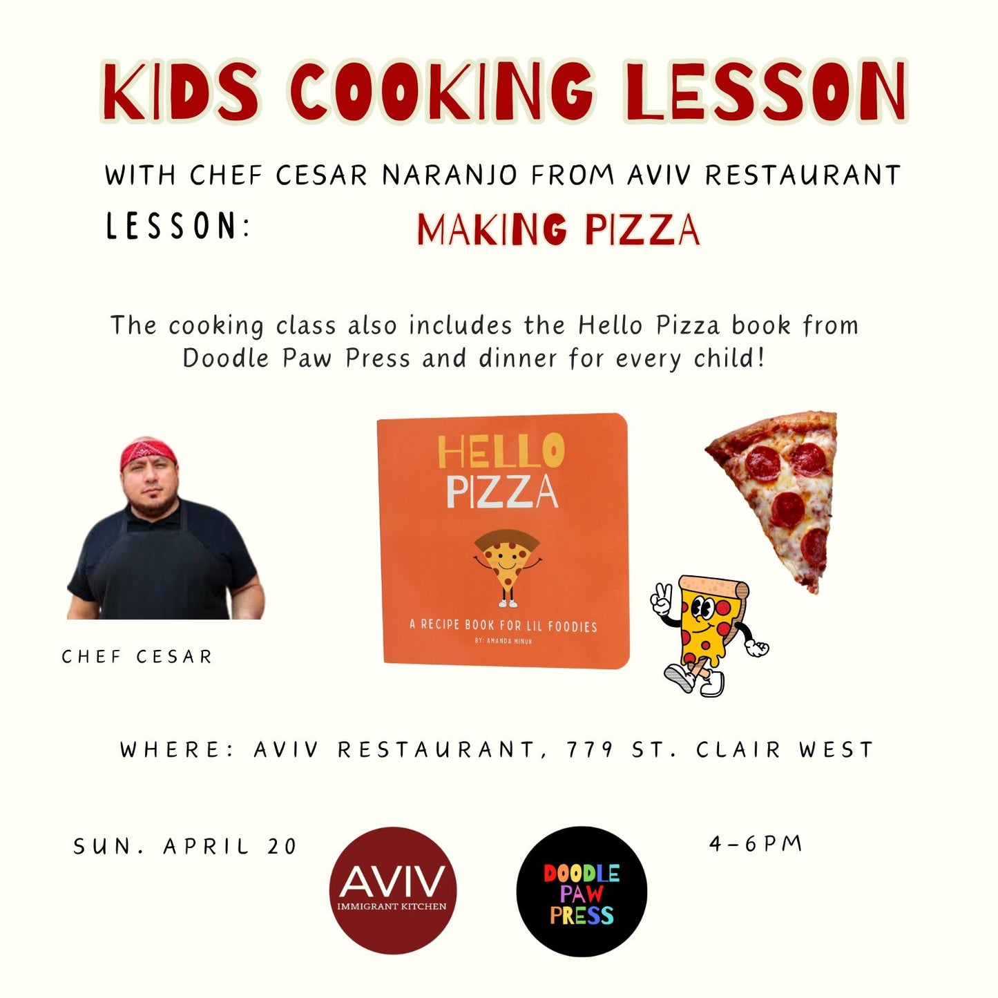 Cooking Lesson: Pizza, April 20