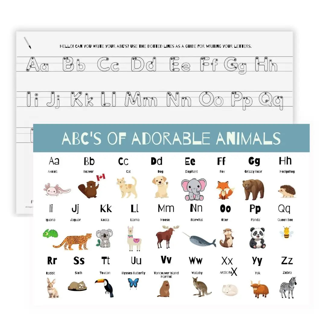 ABCs Animals Kids Placemat